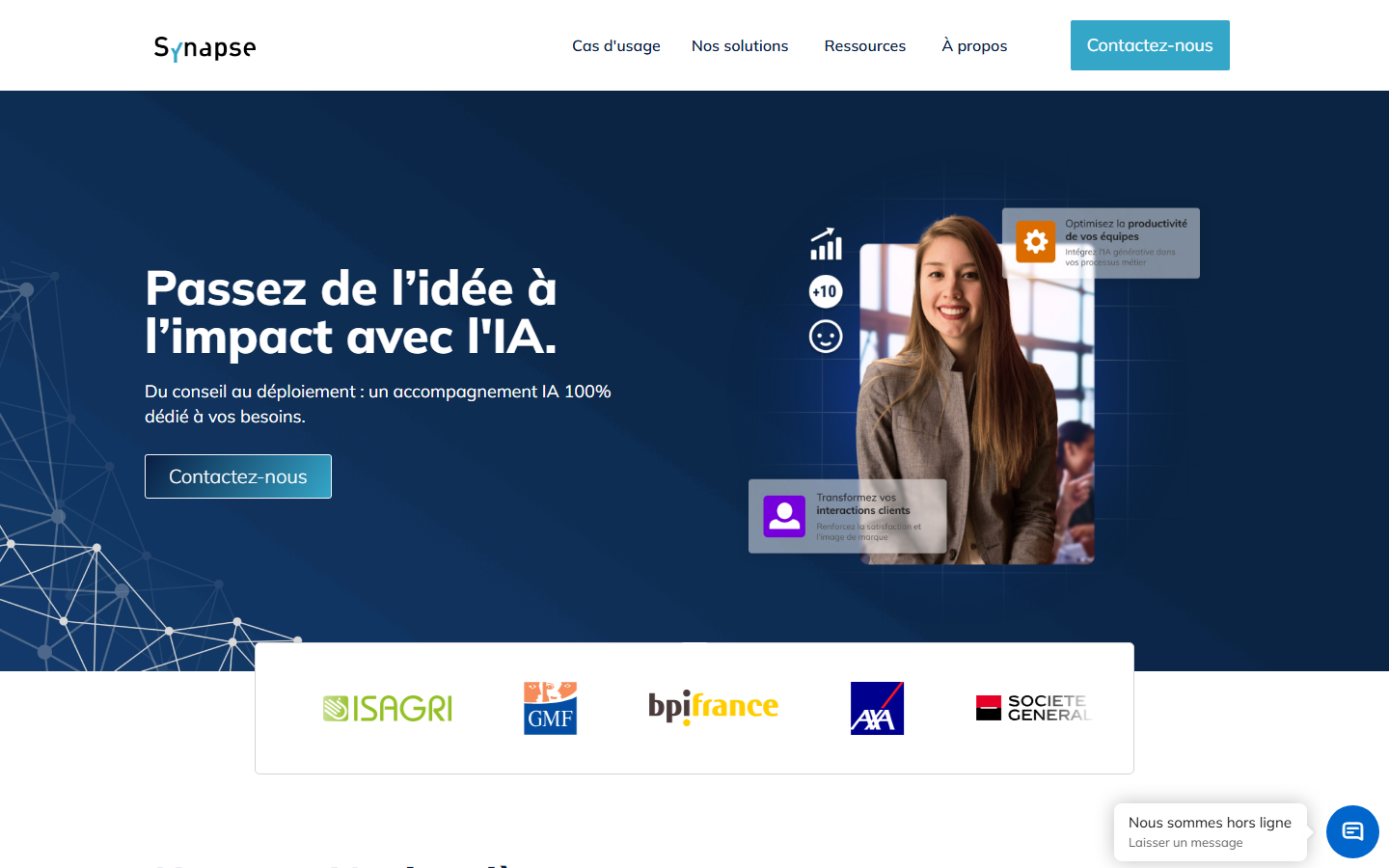 Aperçu du site de SYNAPSE DEVELOPPEMENT