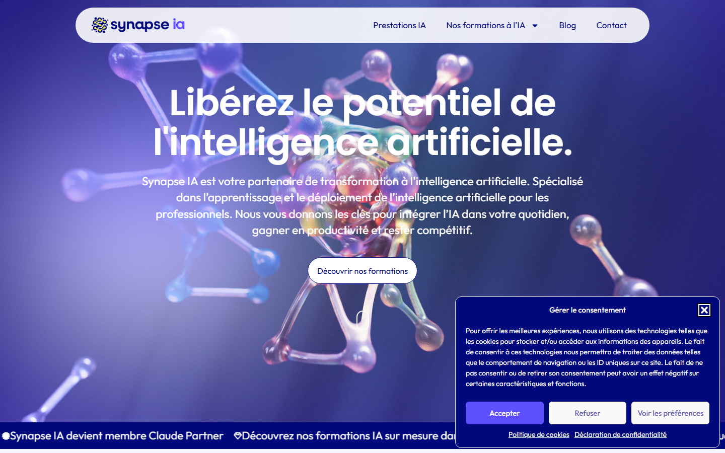 Aperçu du site de Synapse-IA