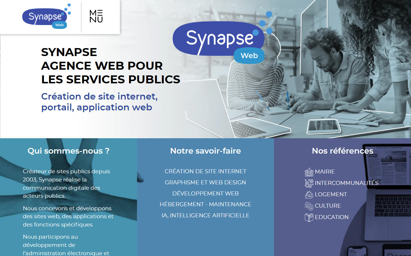 Aperçu du site de SYNAPSE ENTREPRISES