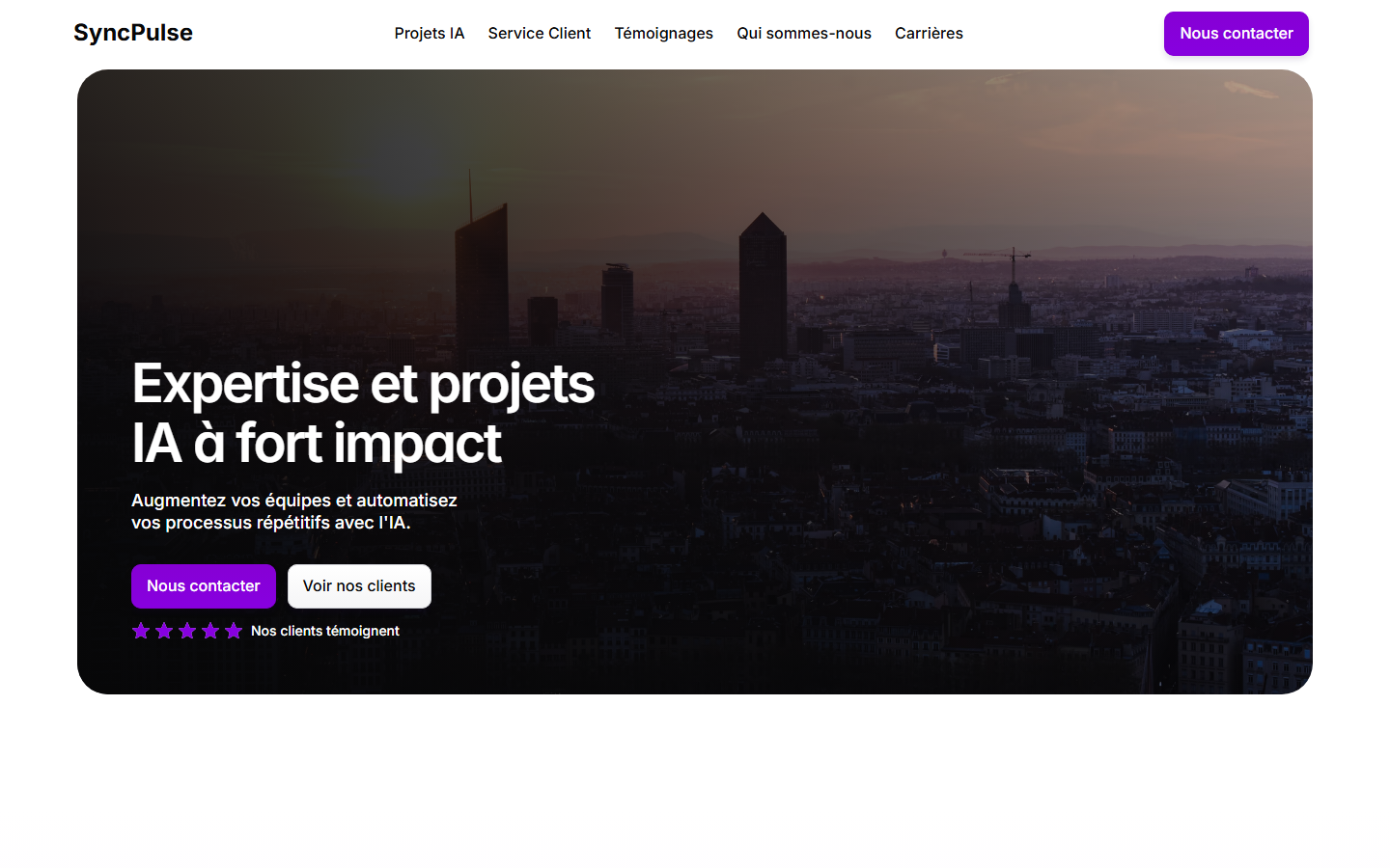 Aperçu du site de SYNCPULSE