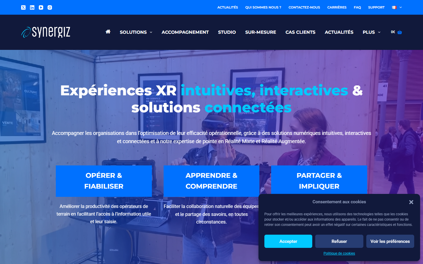 Aperçu du site de SYNERGIZ