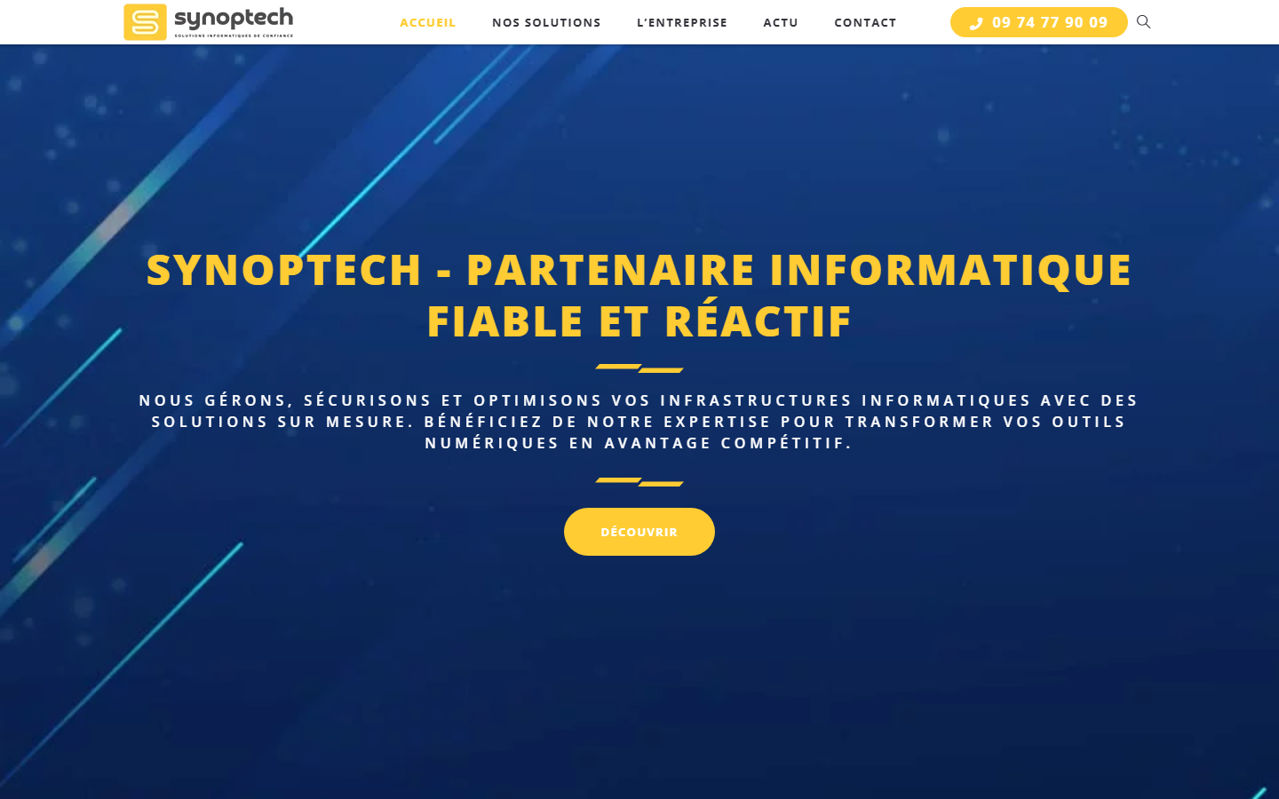 Aperçu du site de SYNOPTECH
