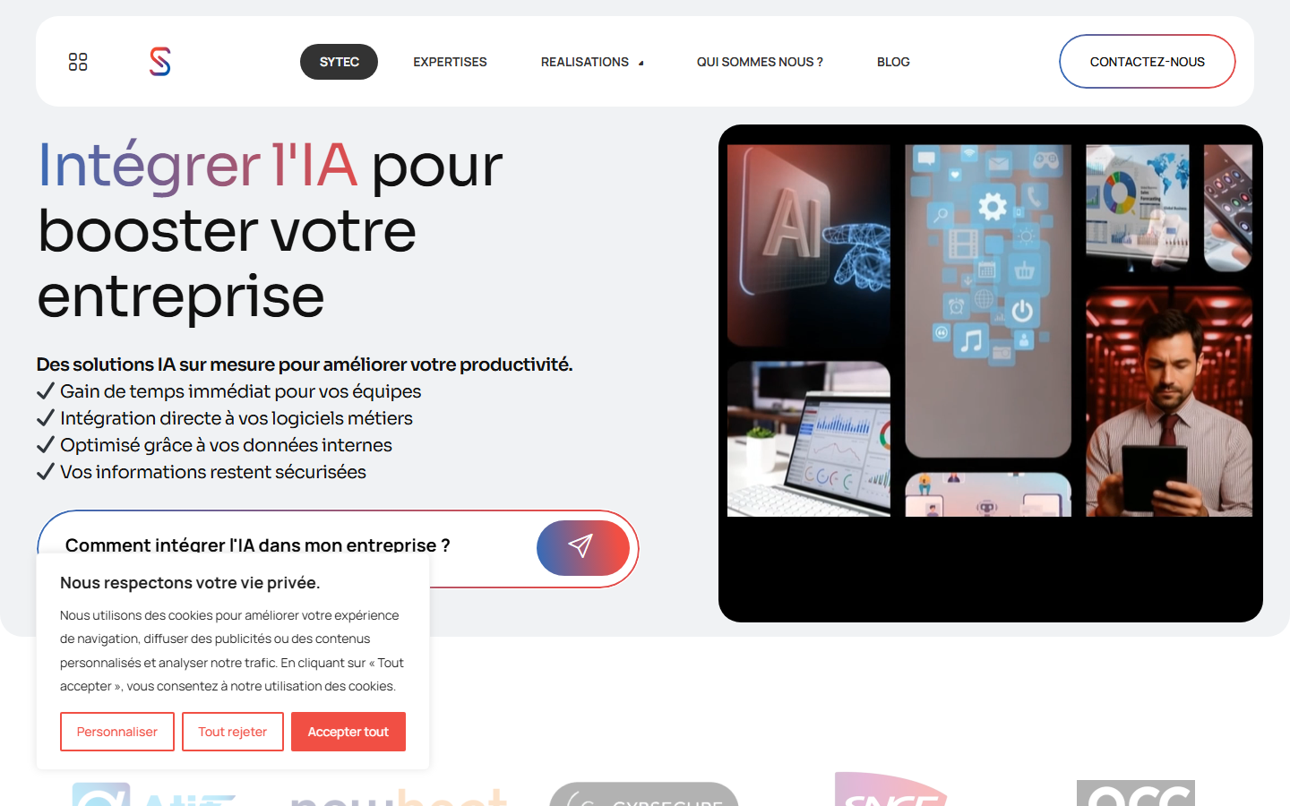 Aperçu du site de SYTEC