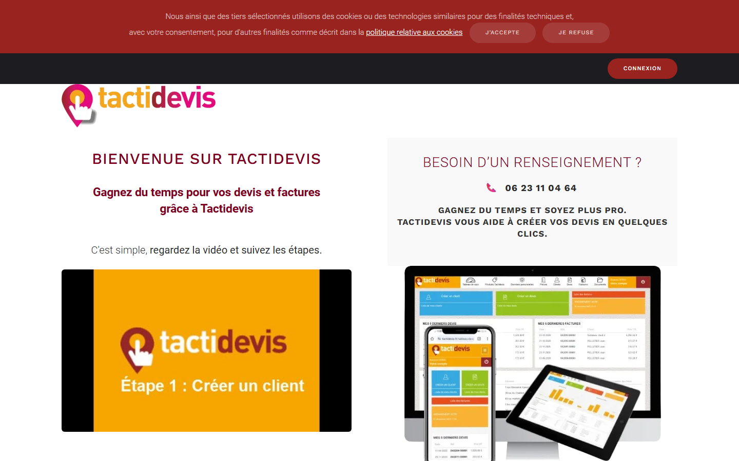 Aperçu du site de L.S.M.B TACTIDEVIS