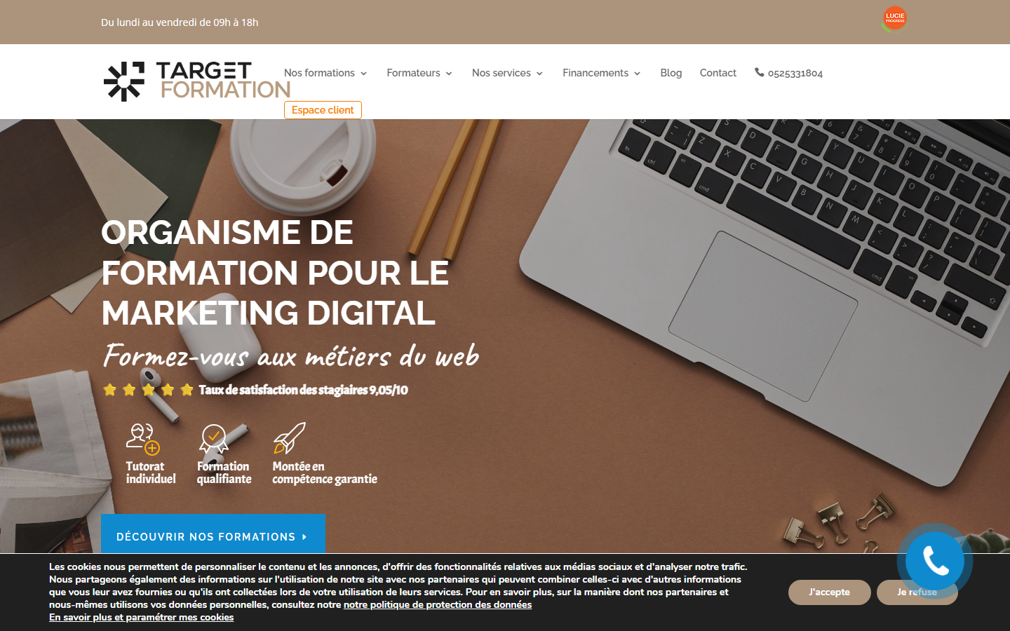 Aperçu du site de TARGET WEB