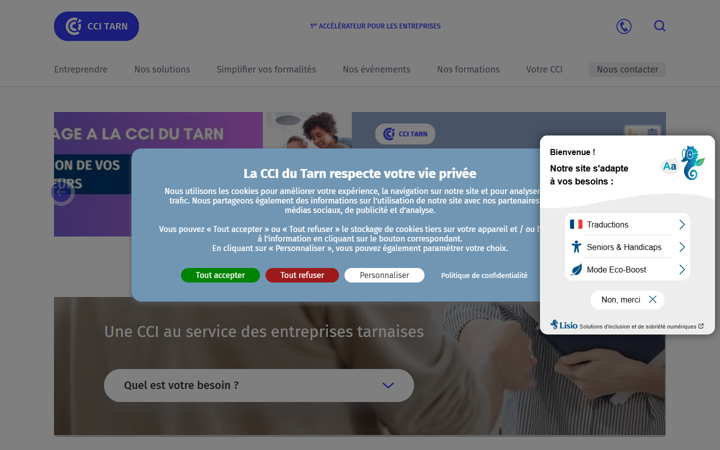 Aperçu du site de Chambre de Commerce et d'Industrie du Tarn