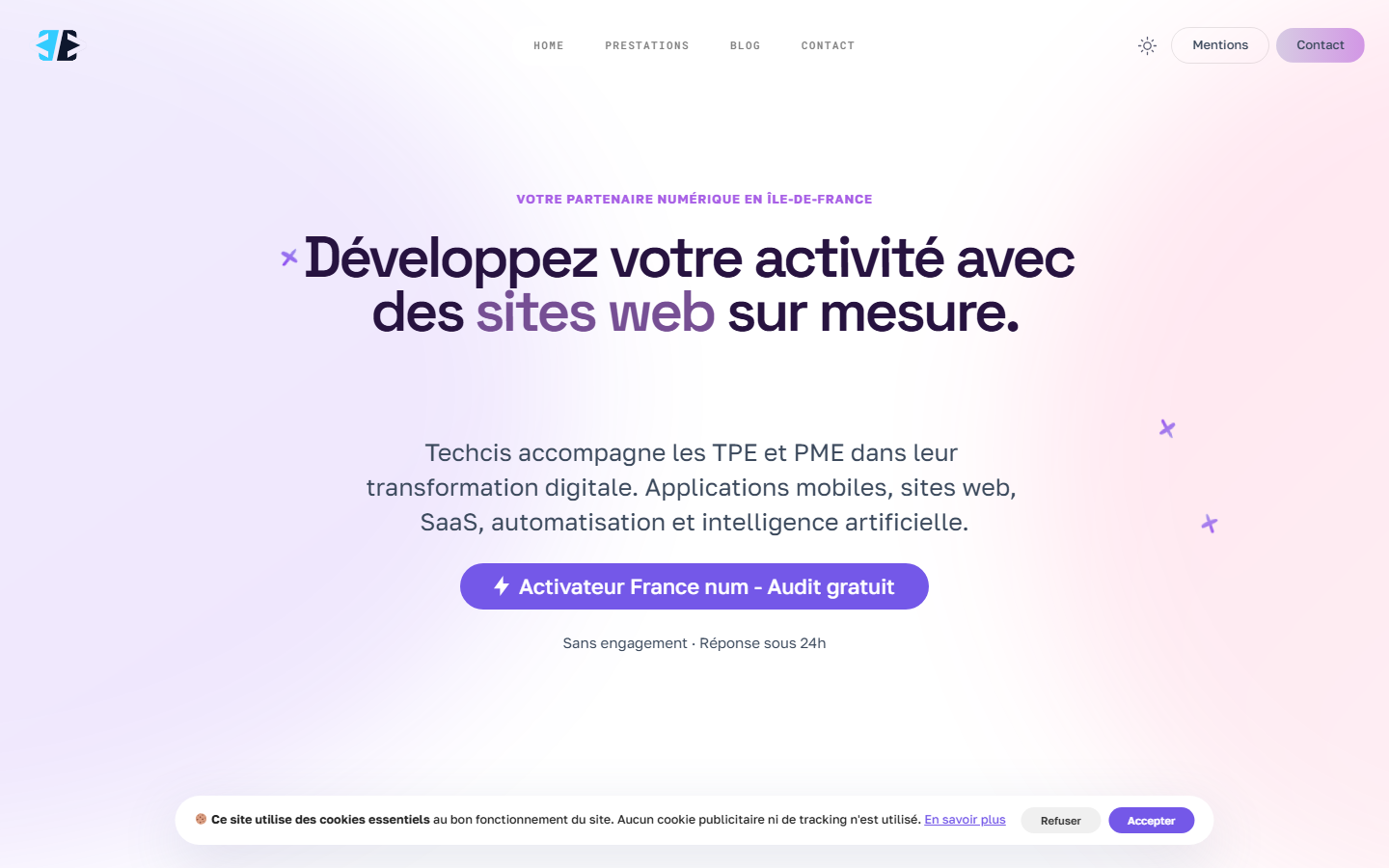 Aperçu du site de TECHCIS