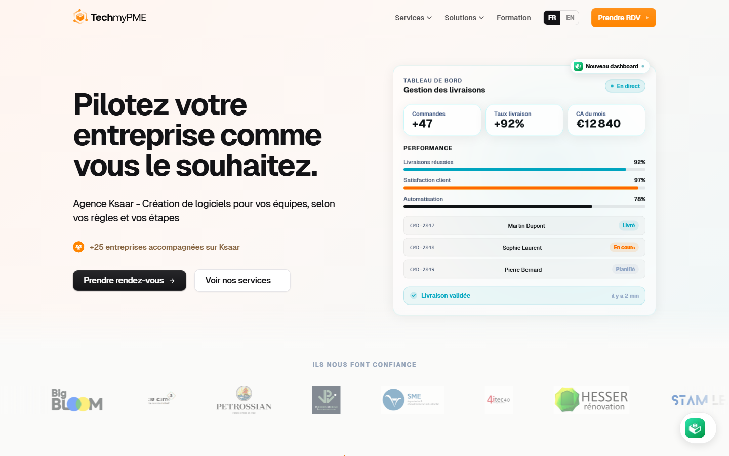 Aperçu du site de Tech my PME
