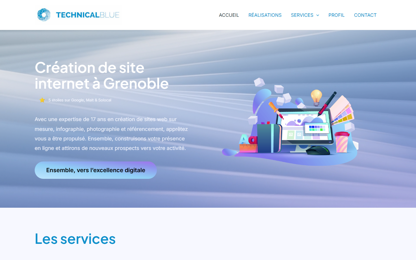 Aperçu du site de Technical Blue