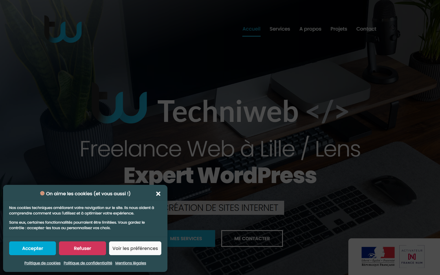 Aperçu du site de Techniweb