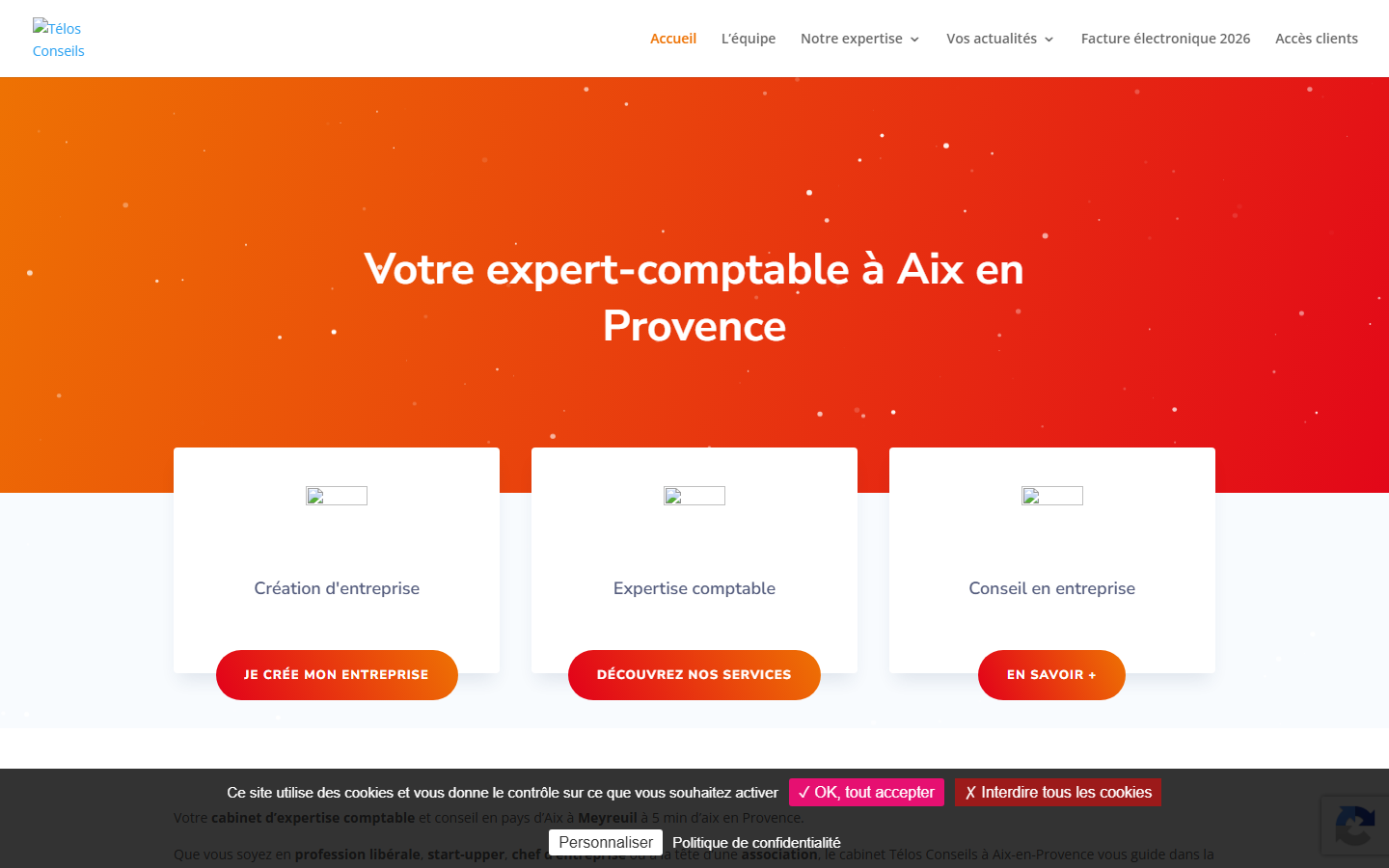 Aperçu du site de Télos Conseils