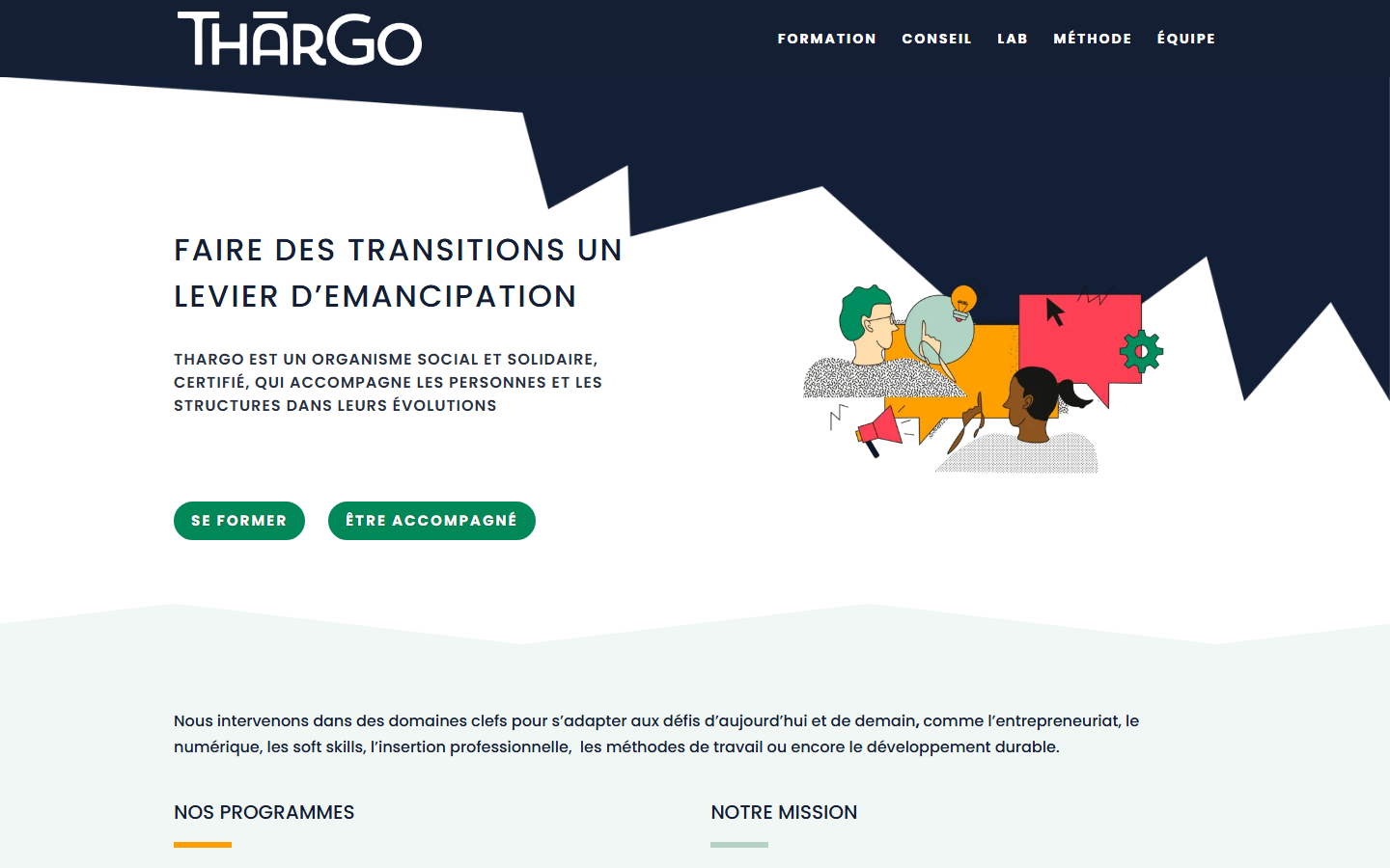 Aperçu du site de THARGO