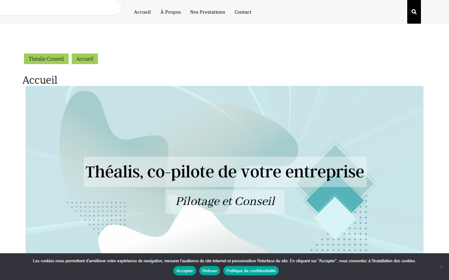 Aperçu du site de THEALIS CONSEIL
