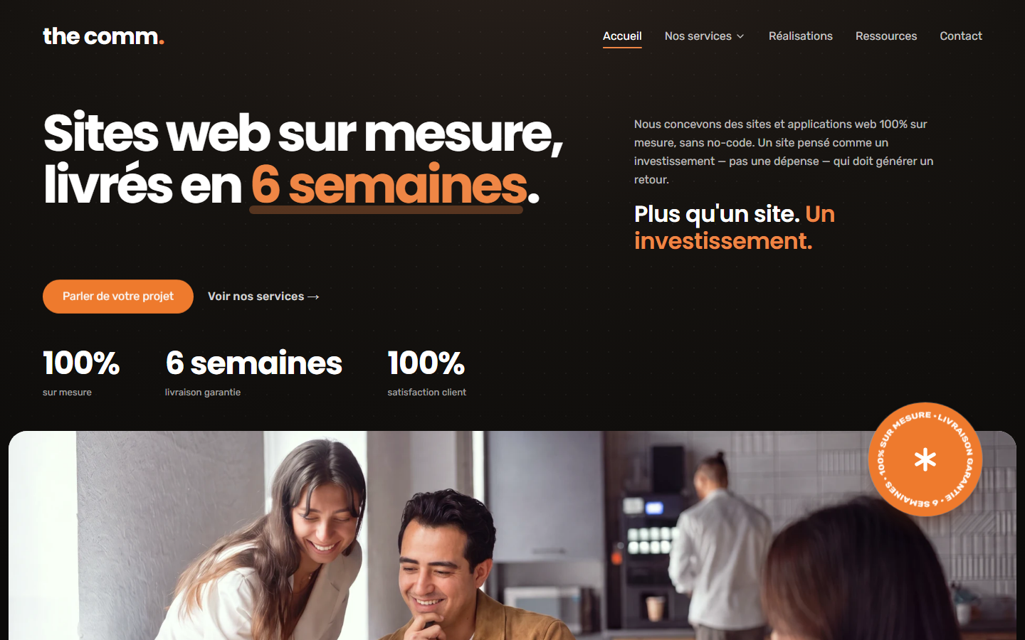 Aperçu du site de THE COMM