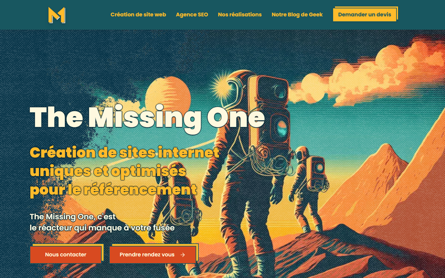 Aperçu du site de THE MISSING ONE