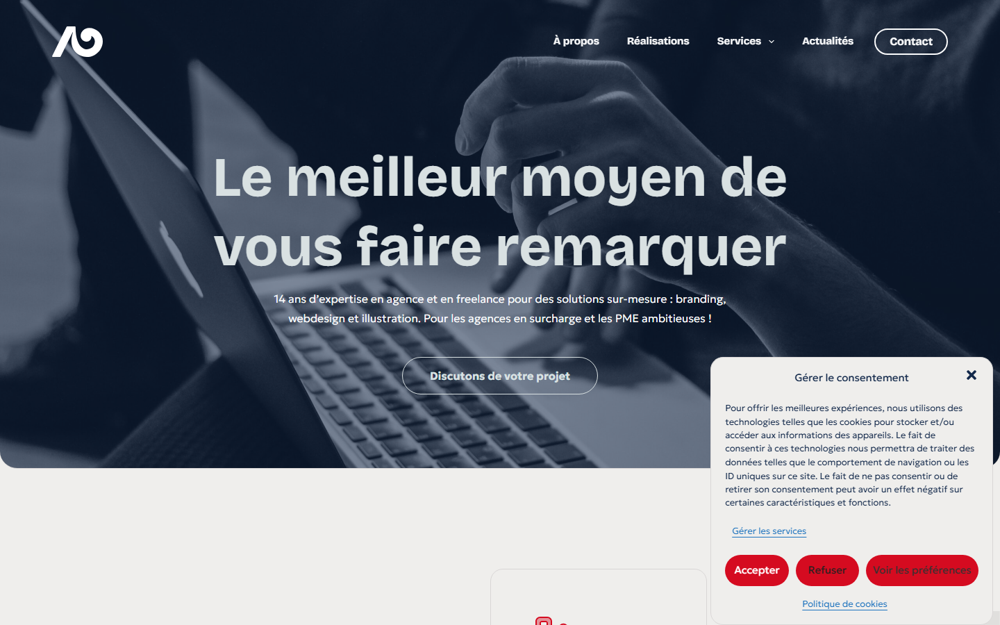 Aperçu du site de Thomas Grimaud