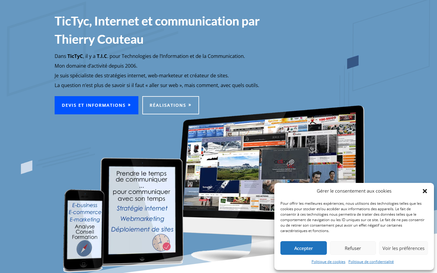 Aperçu du site de TICTyC