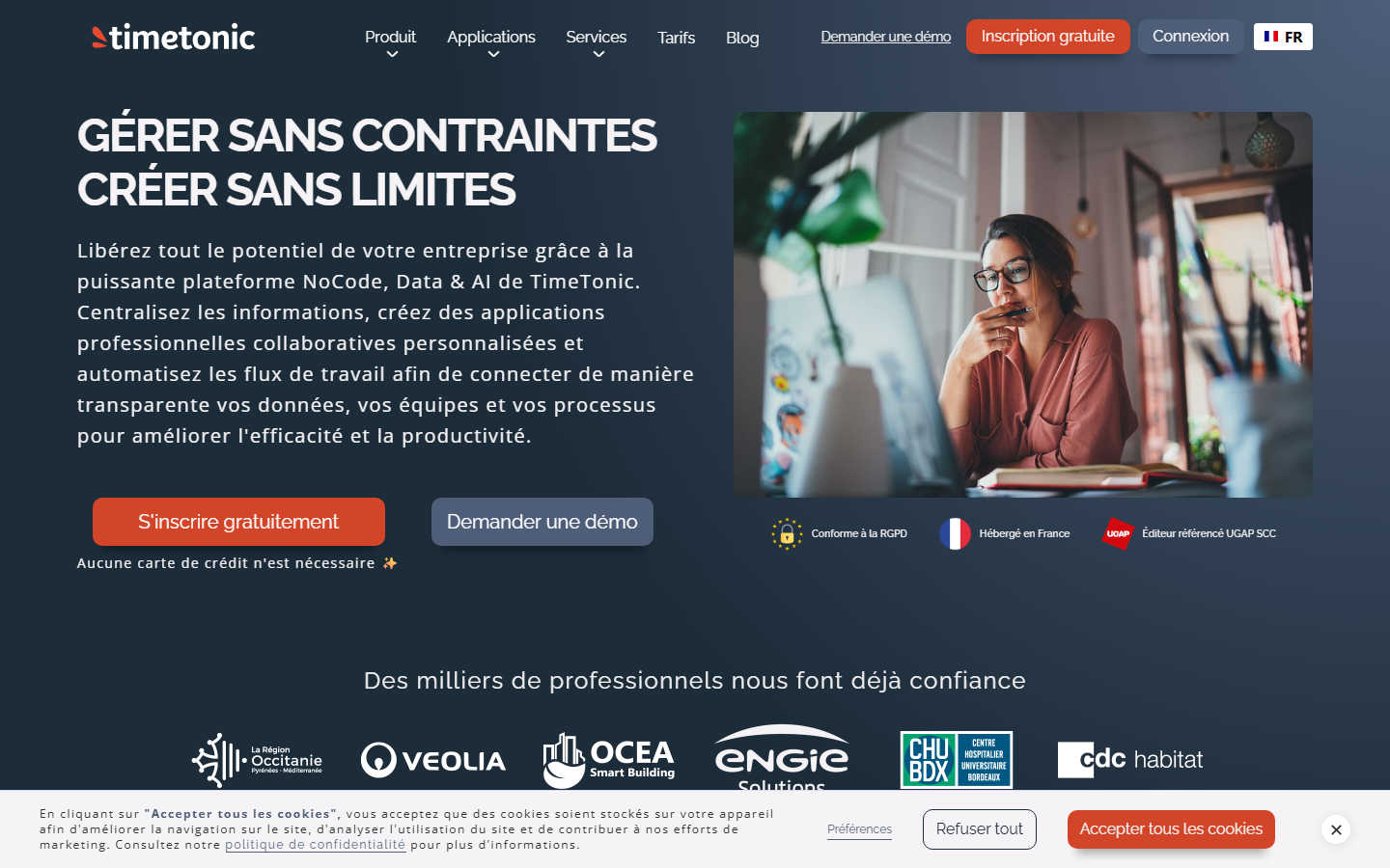 Aperçu du site de TimeTonic