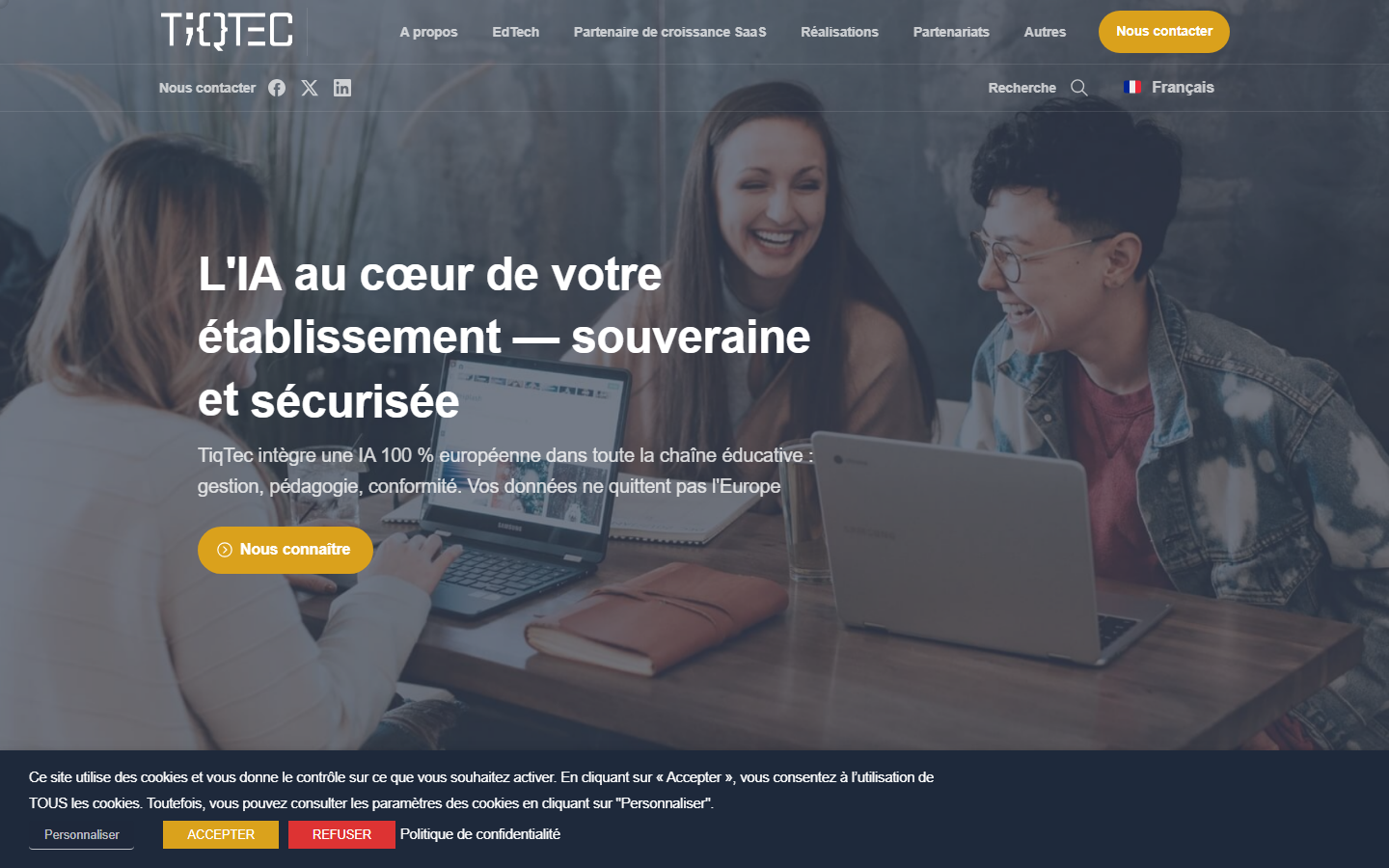 Aperçu du site de MYSCOL