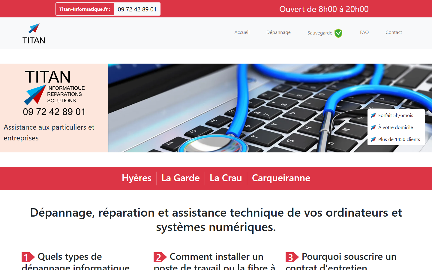 Aperçu du site de Titan-Informatique