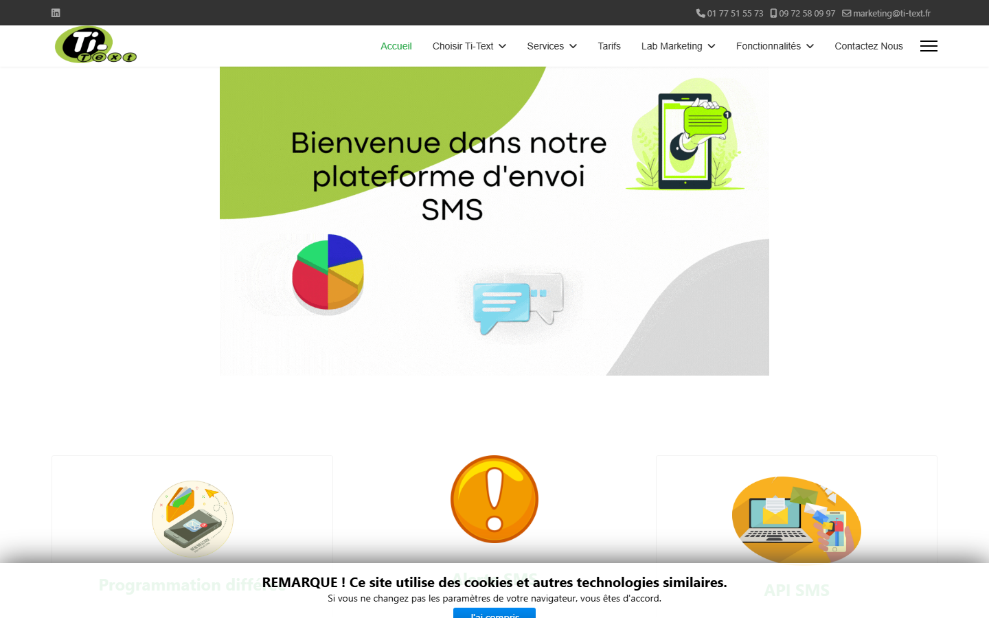Aperçu du site de TI-TEXT