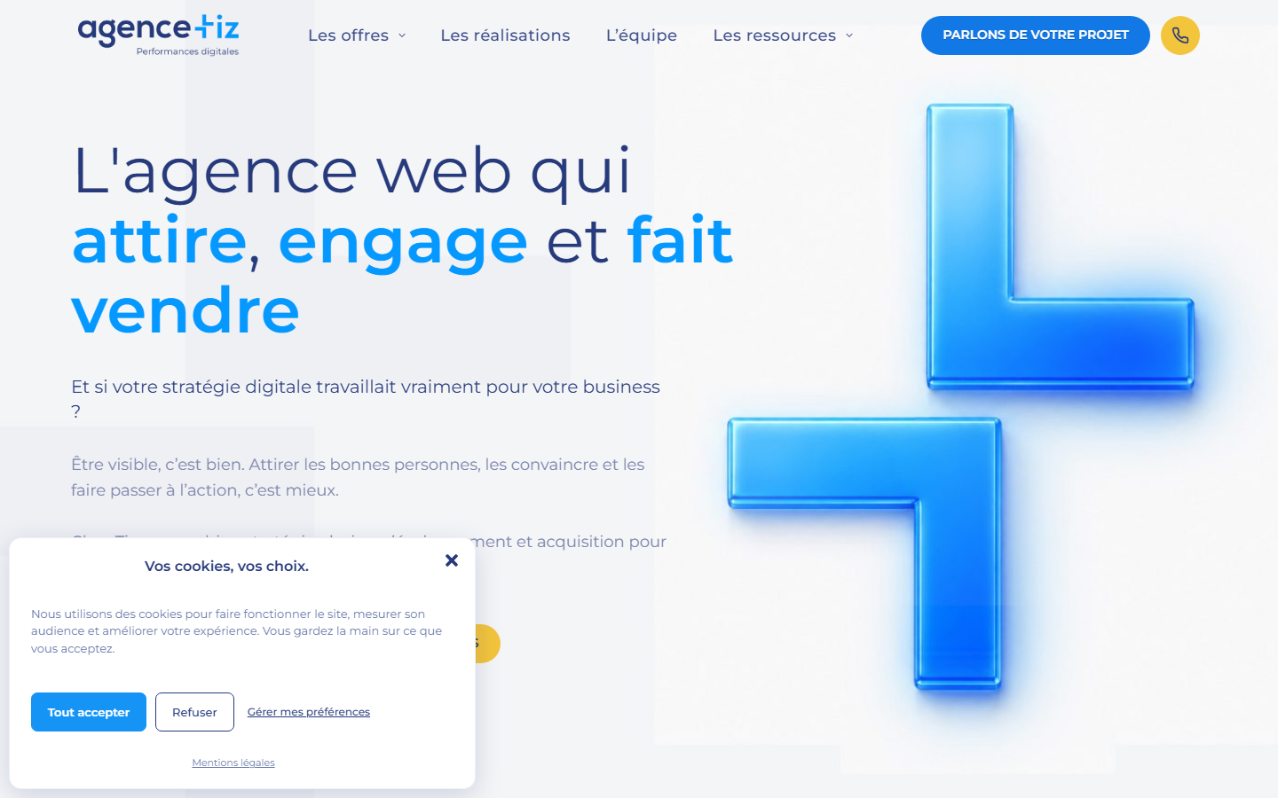 Aperçu du site de TIZ