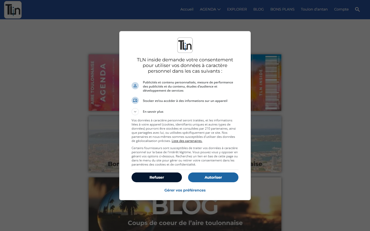 Aperçu du site de TLN INSIDE