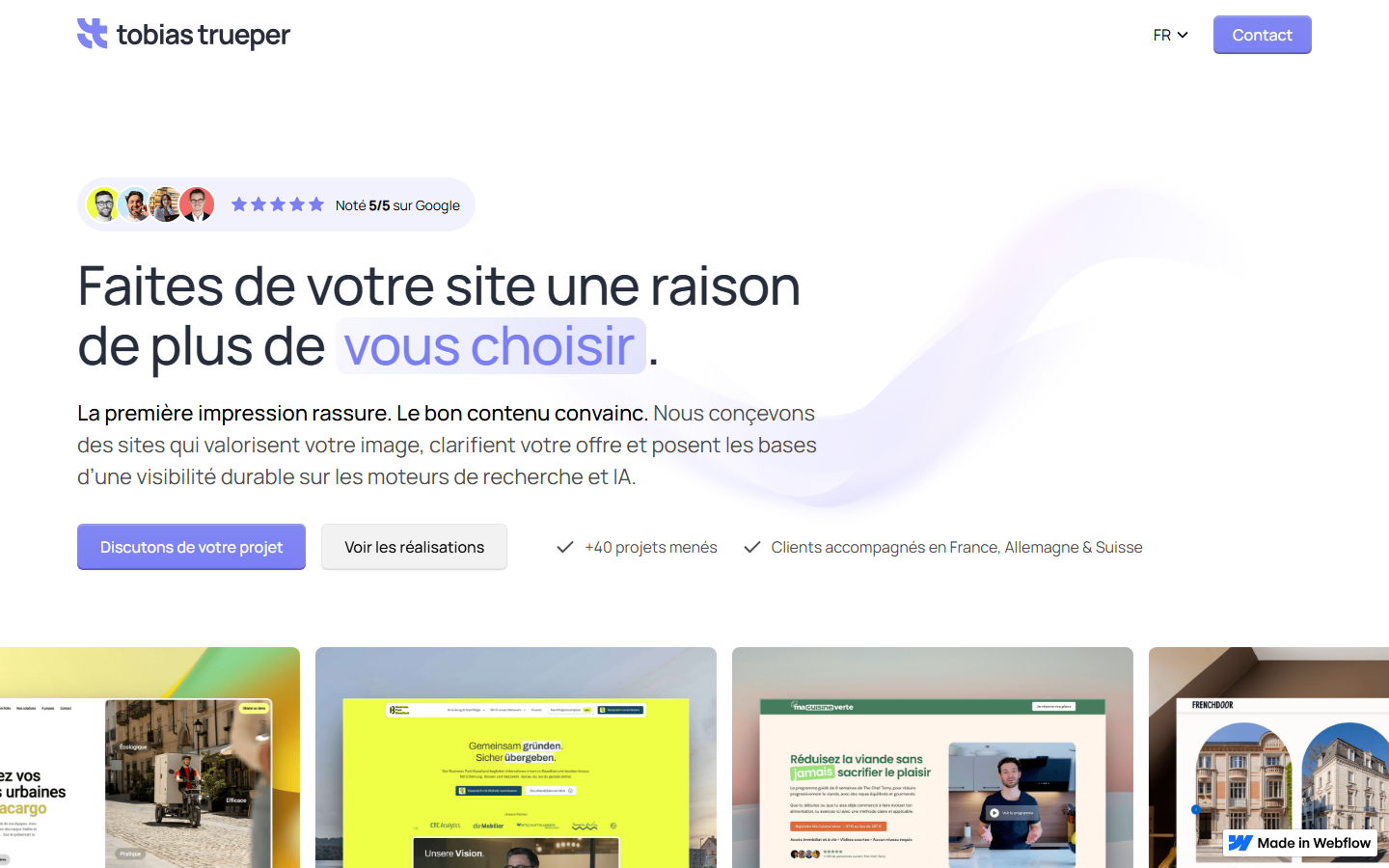 Aperçu du site de Tobias TRÜPER