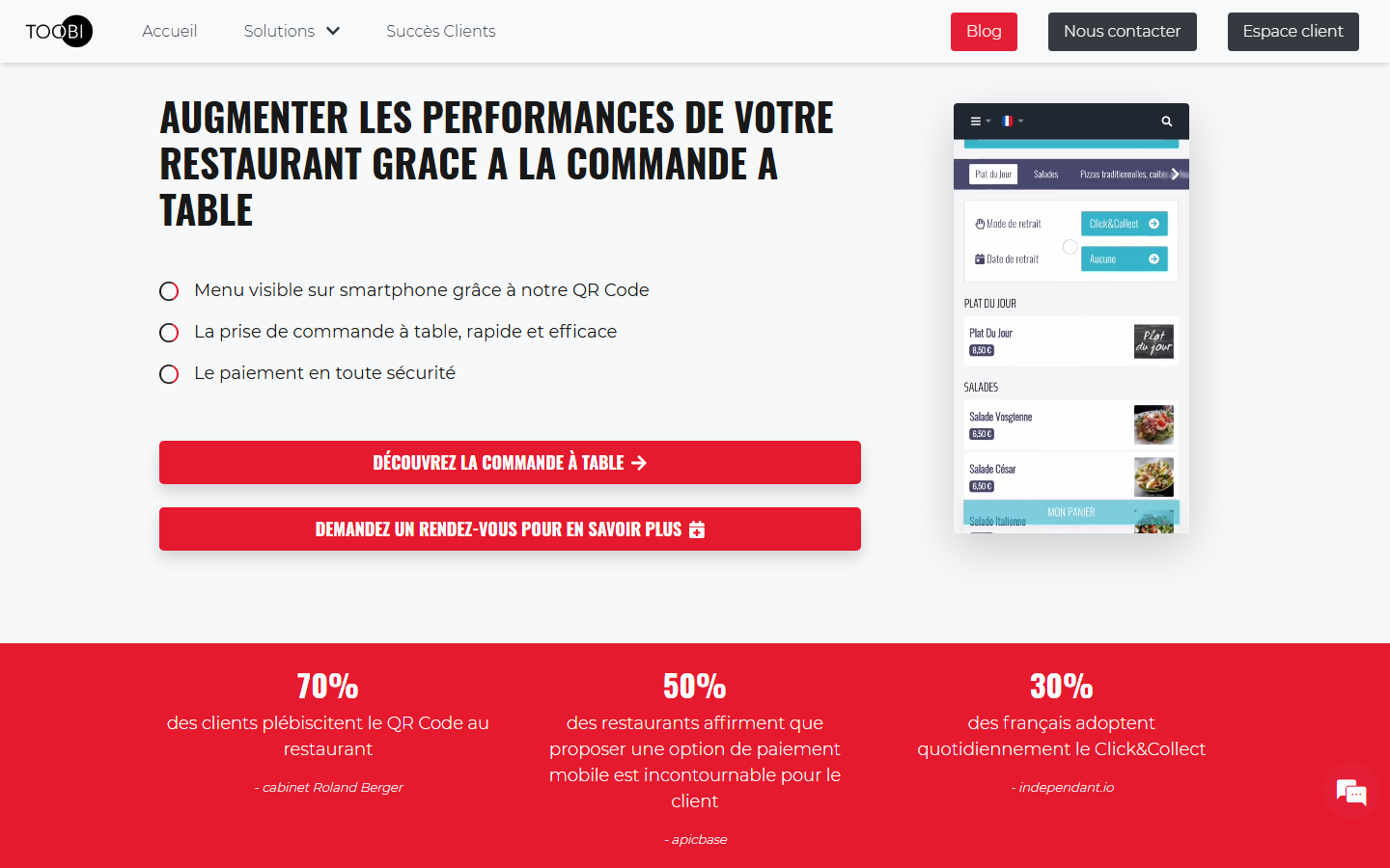 Aperçu du site de TOOBI