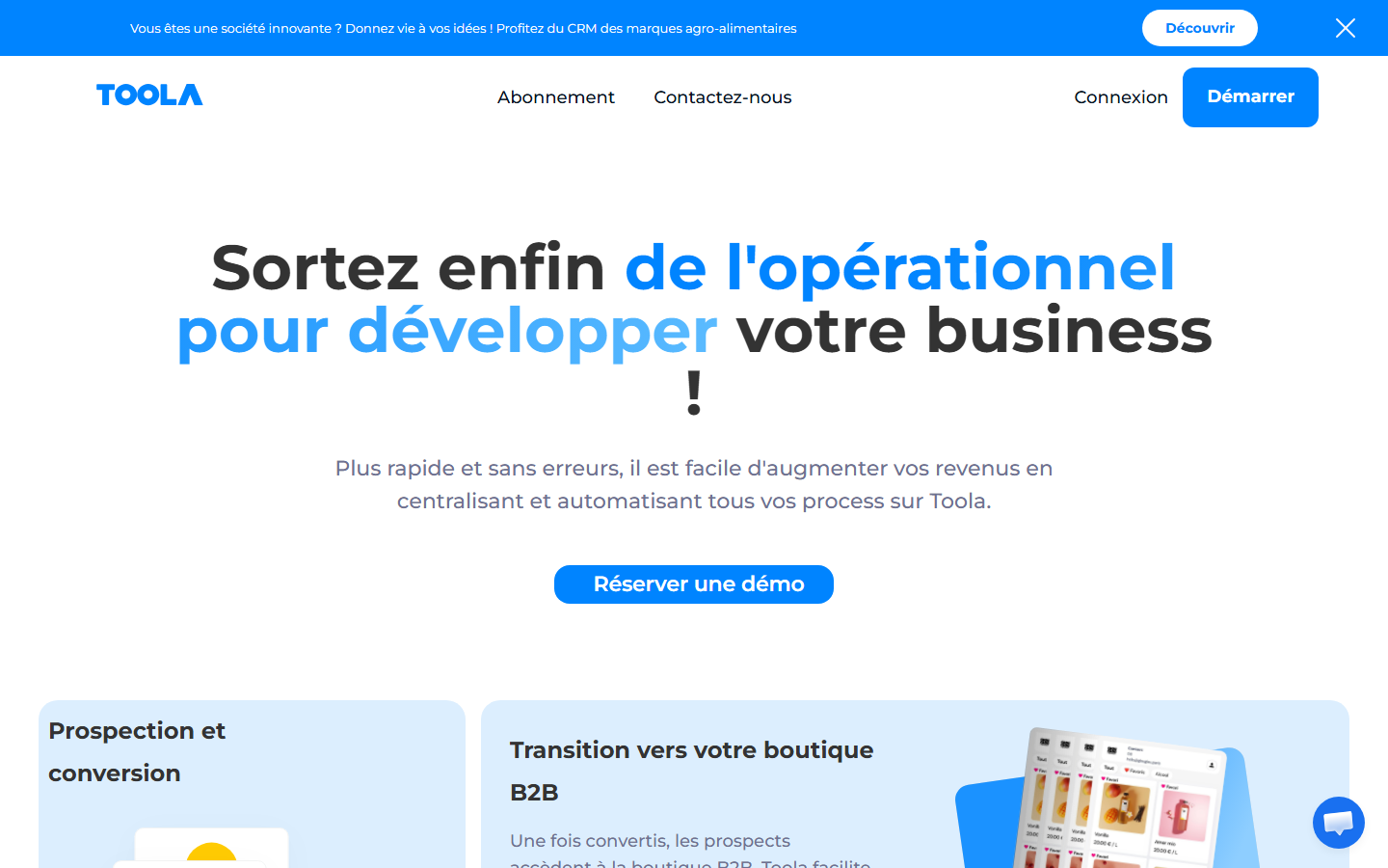 Aperçu du site de TOOLA