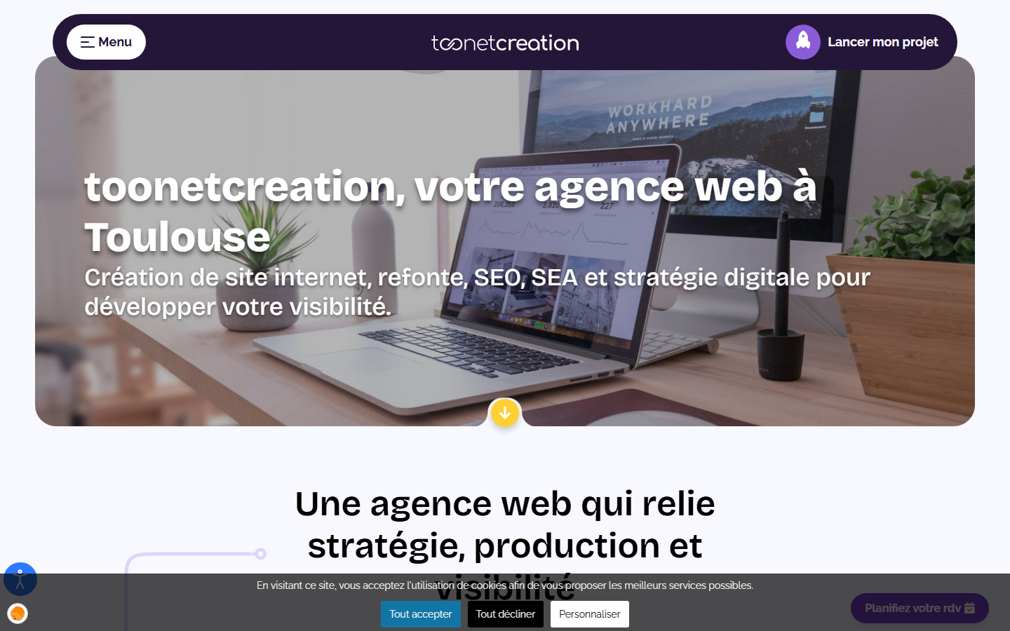 Aperçu du site de TOONETCREATION