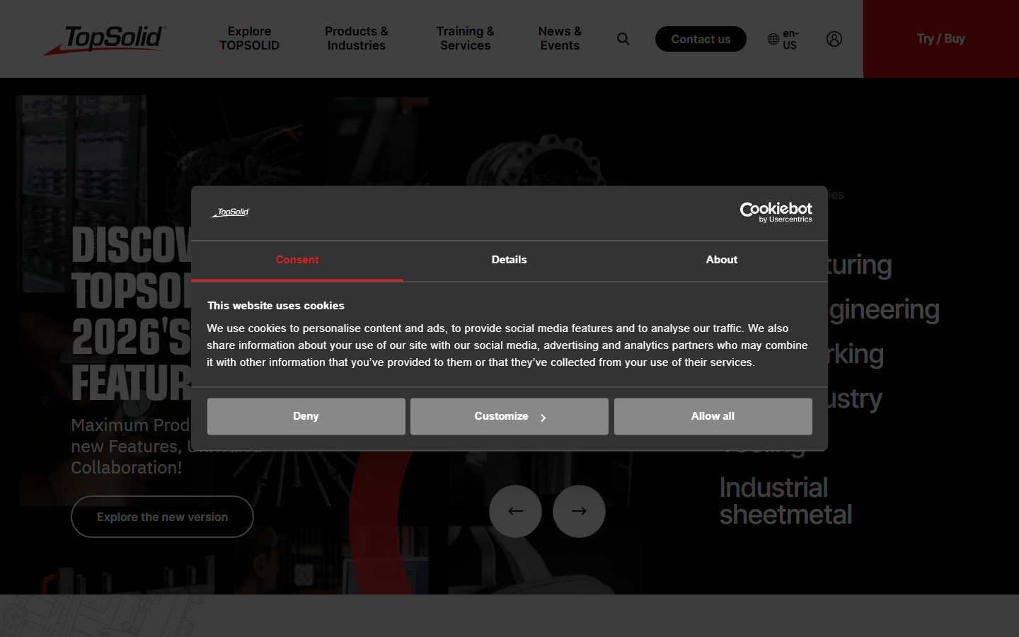Aperçu du site de TOPSOLID
