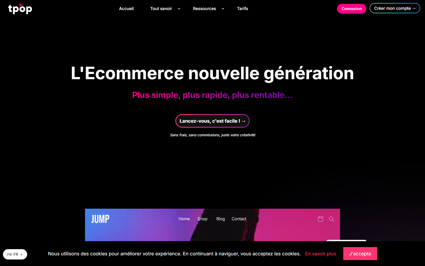 Aperçu du site de TPOP