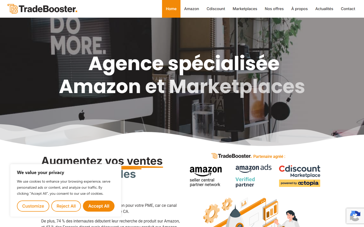 Aperçu du site de Tradebooster