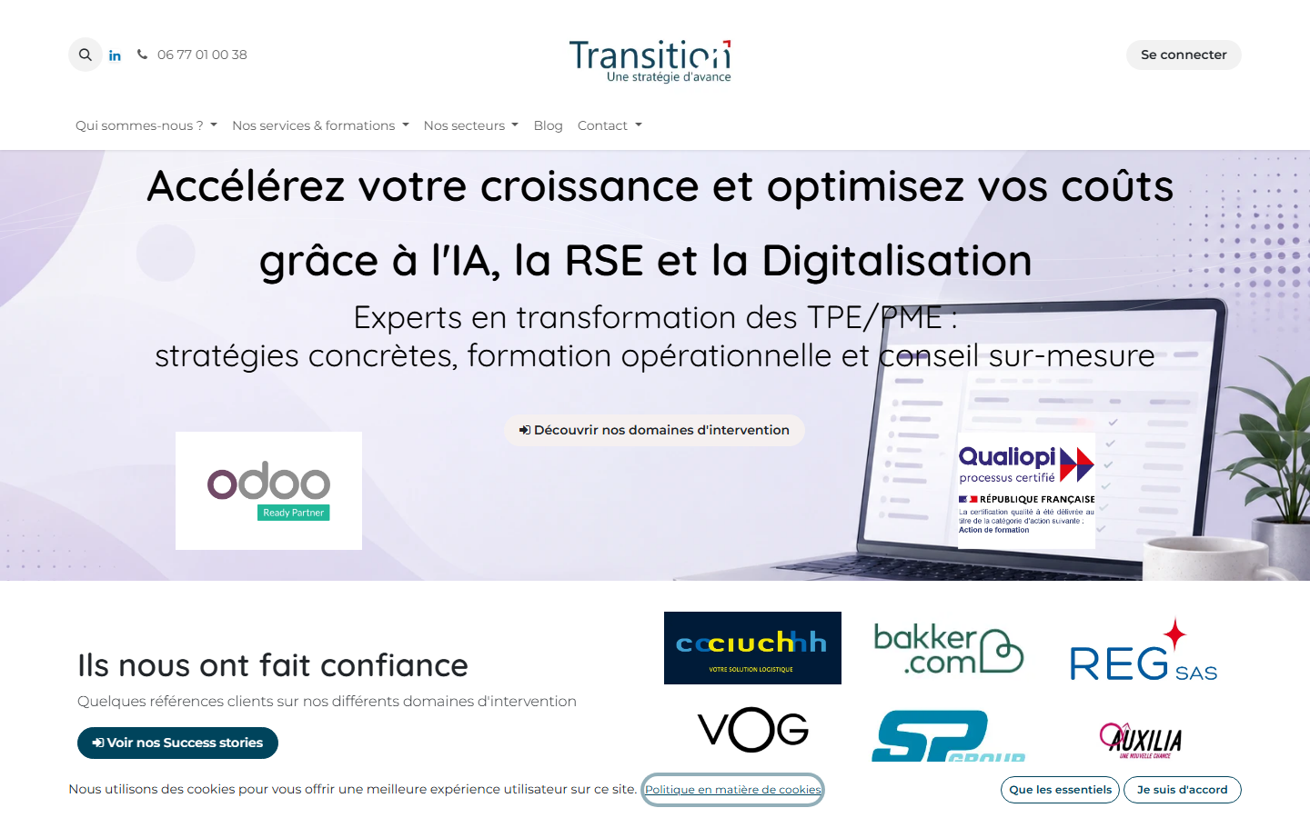 Aperçu du site de TRANSITION