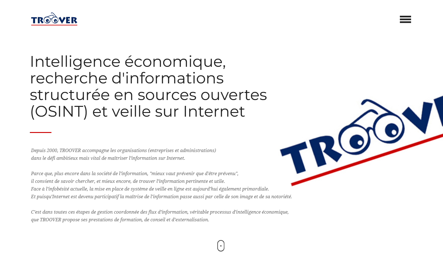 Aperçu du site de Troover
