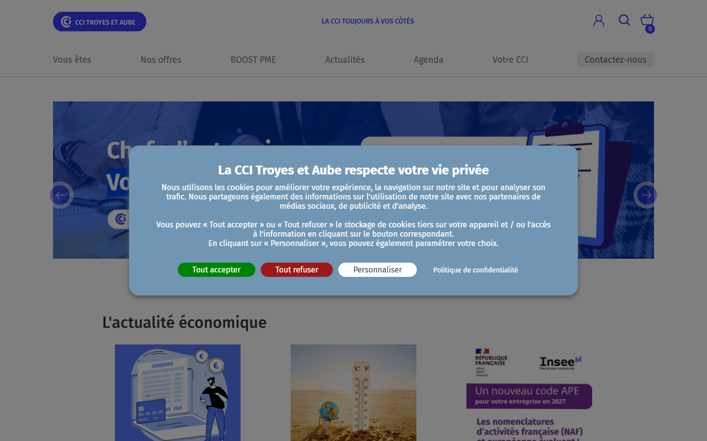 Aperçu du site de Chambre de commerce et d'industrie Troyes et Aube
