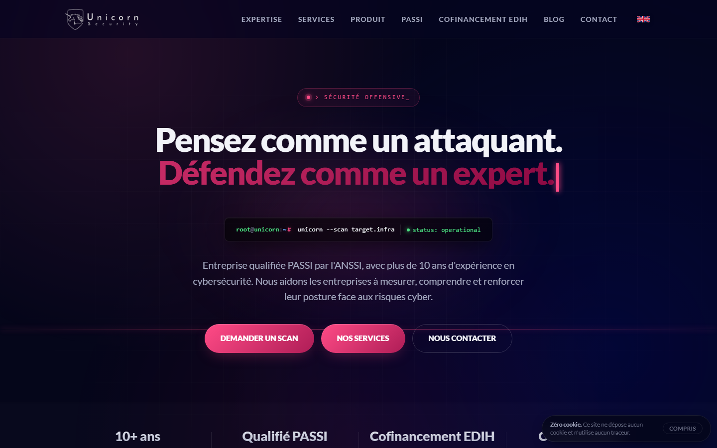 Aperçu du site de UNICORN SECURITY