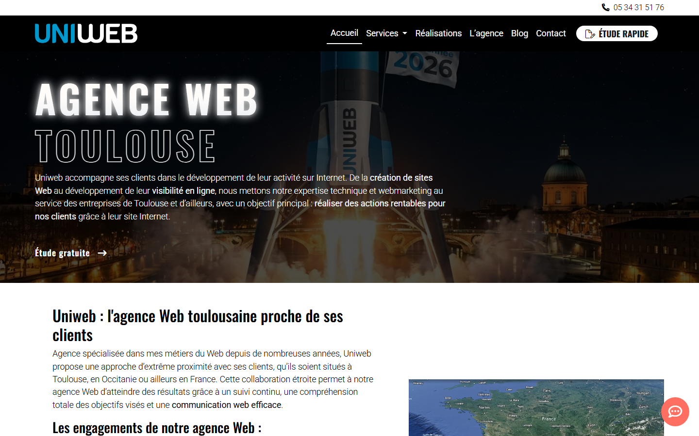 Aperçu du site de UNIWEB