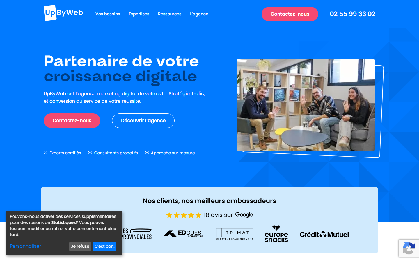 Aperçu du site de UPBYWEB