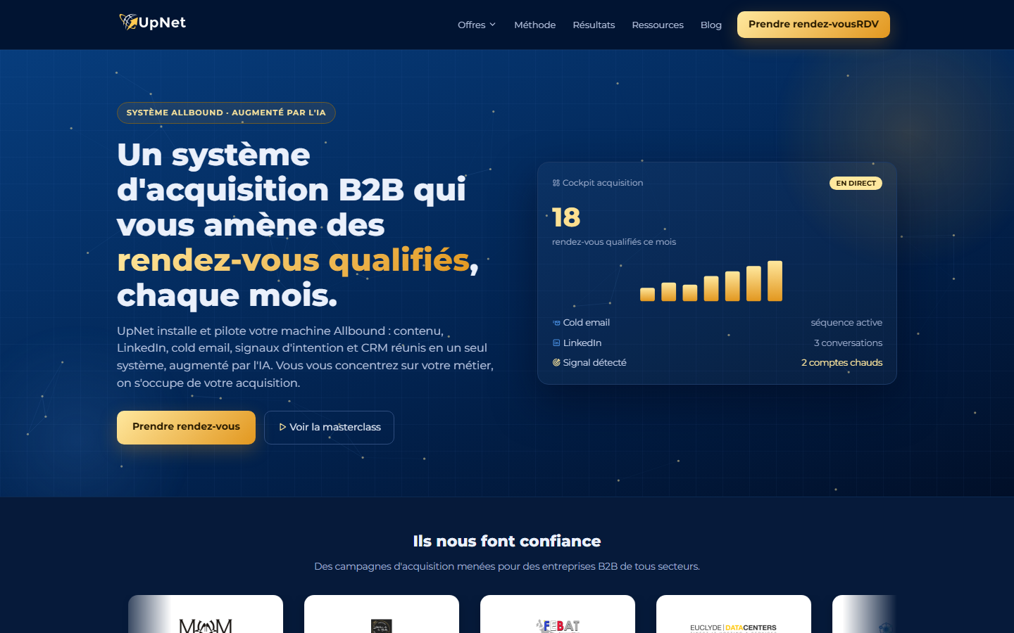 Aperçu du site de UPNET