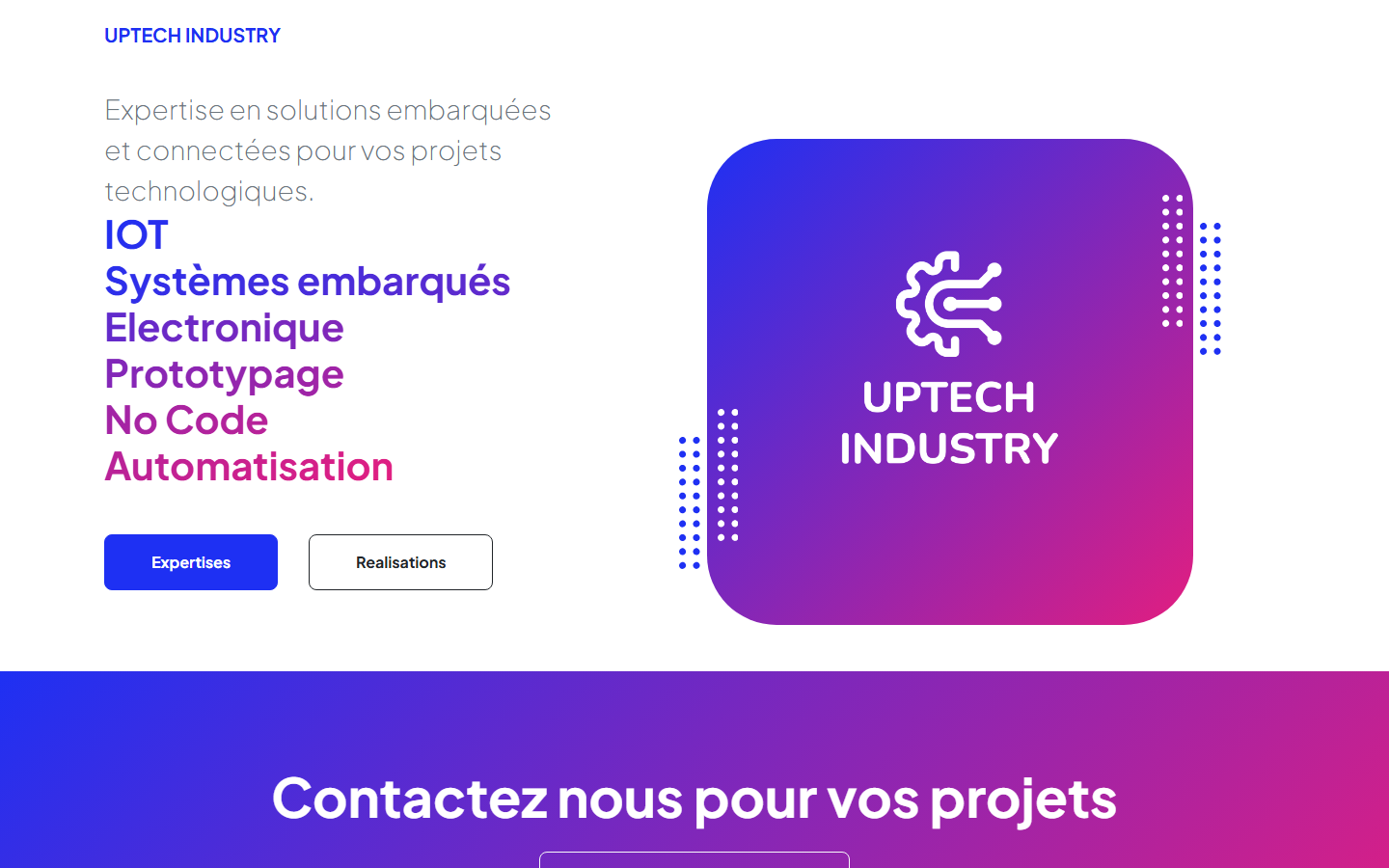 Aperçu du site de UPTECH INDUSTRY