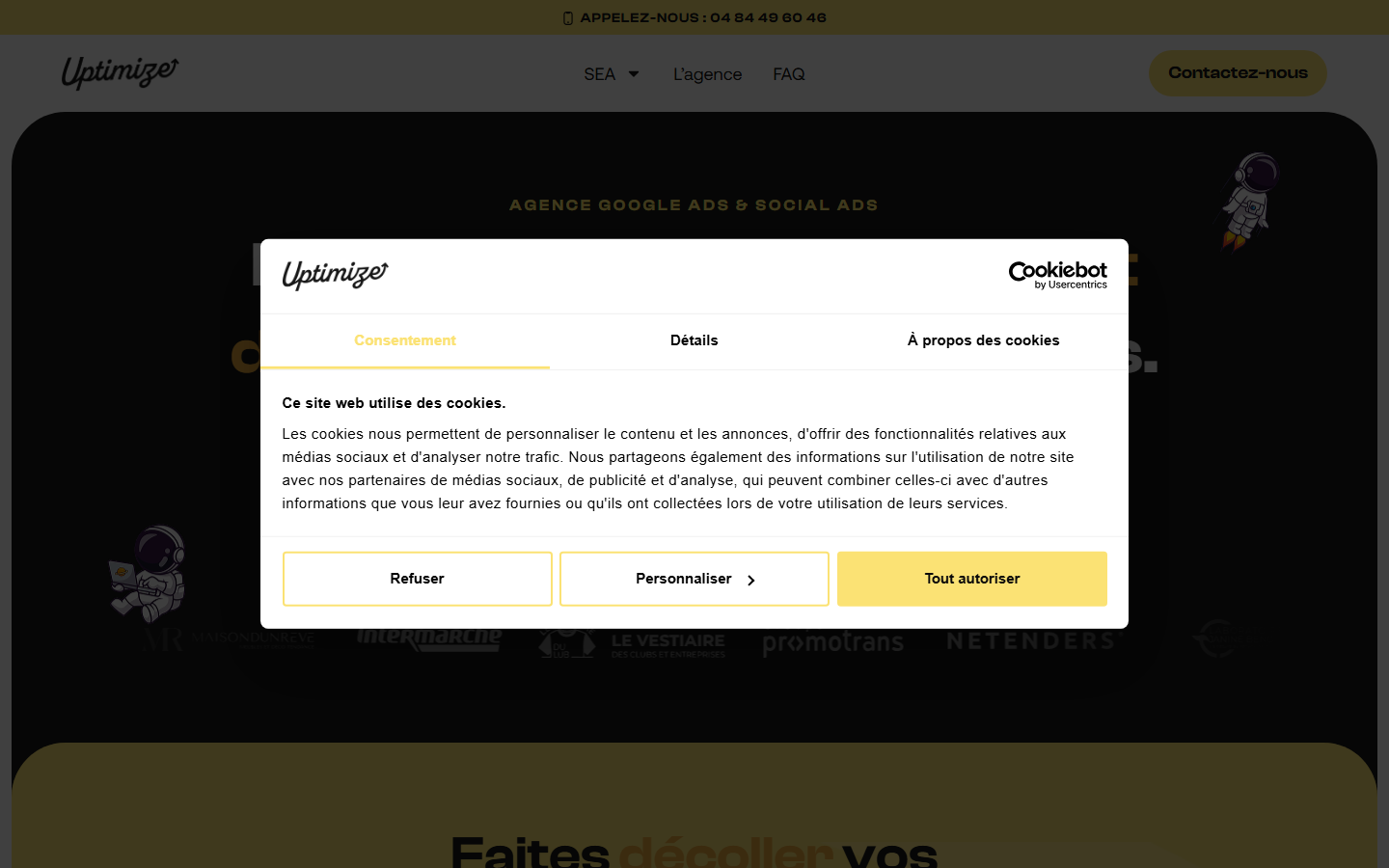 Aperçu du site de UPTIMIZE
