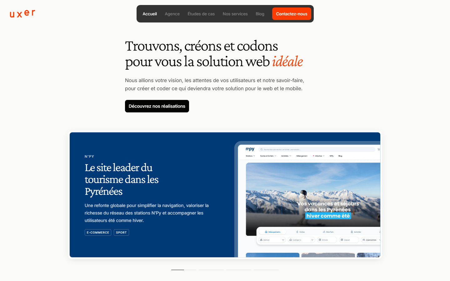 Aperçu du site de Uxer
