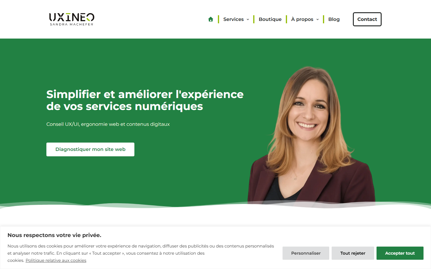 Aperçu du site de UXINEO