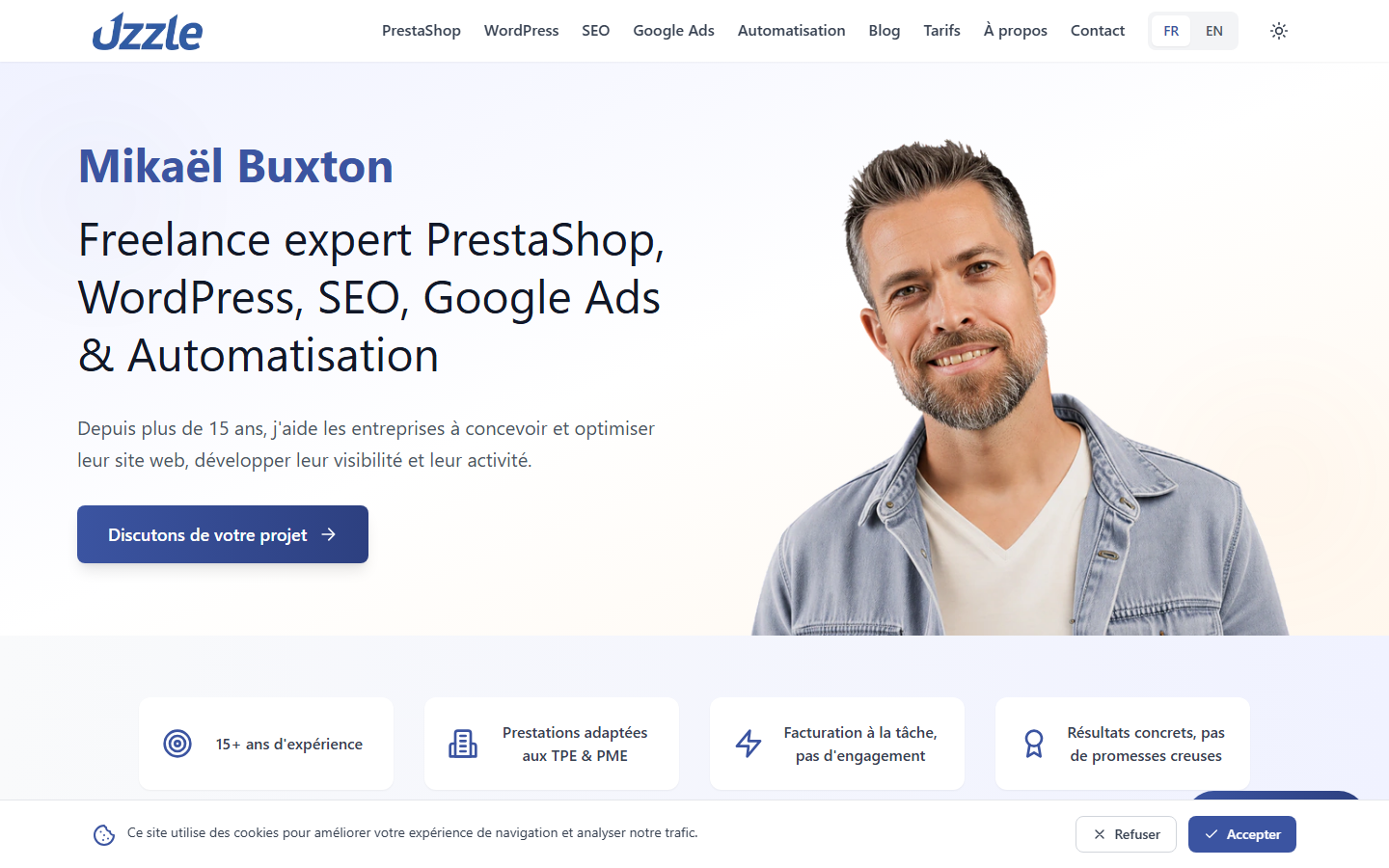 Aperçu du site de EIRL Mikael Buxton