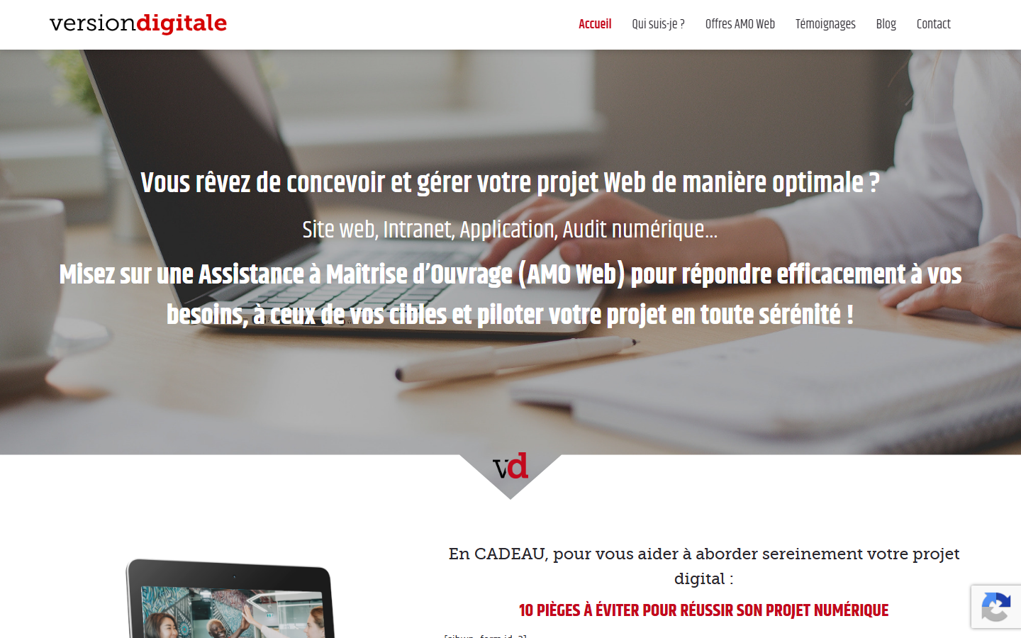 Aperçu du site de Version Digitale
