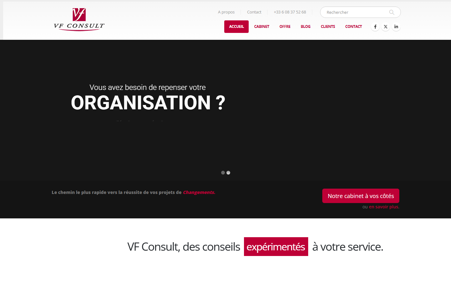 Aperçu du site de VF CONSULT