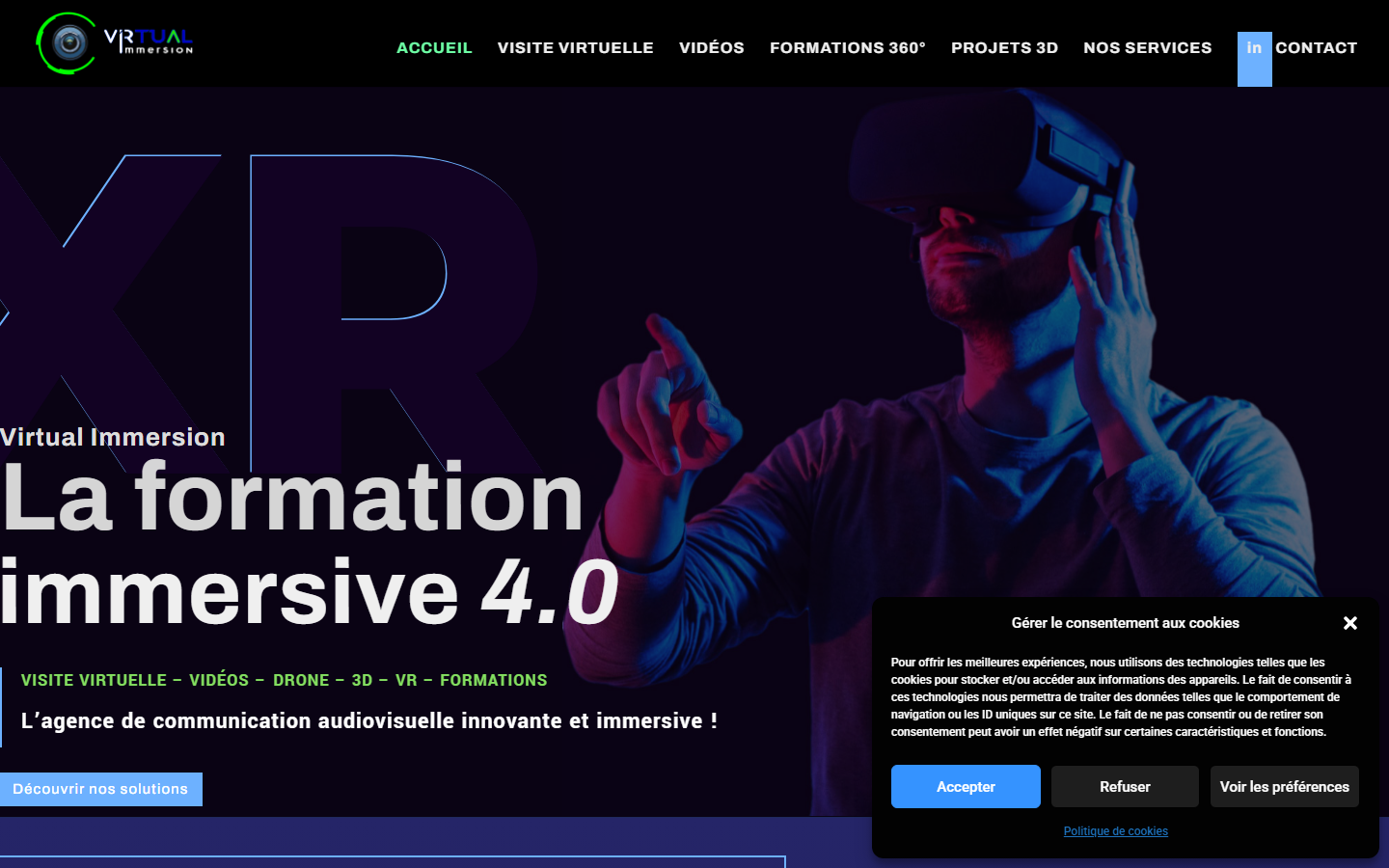 Aperçu du site de VIRTUAL IMMERSION