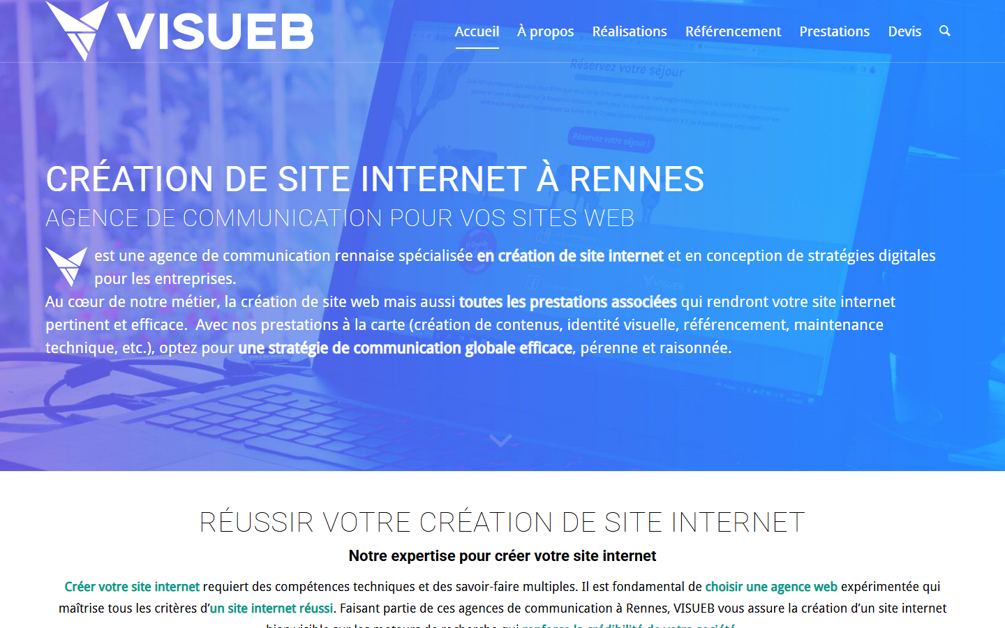 Aperçu du site de VISUEB